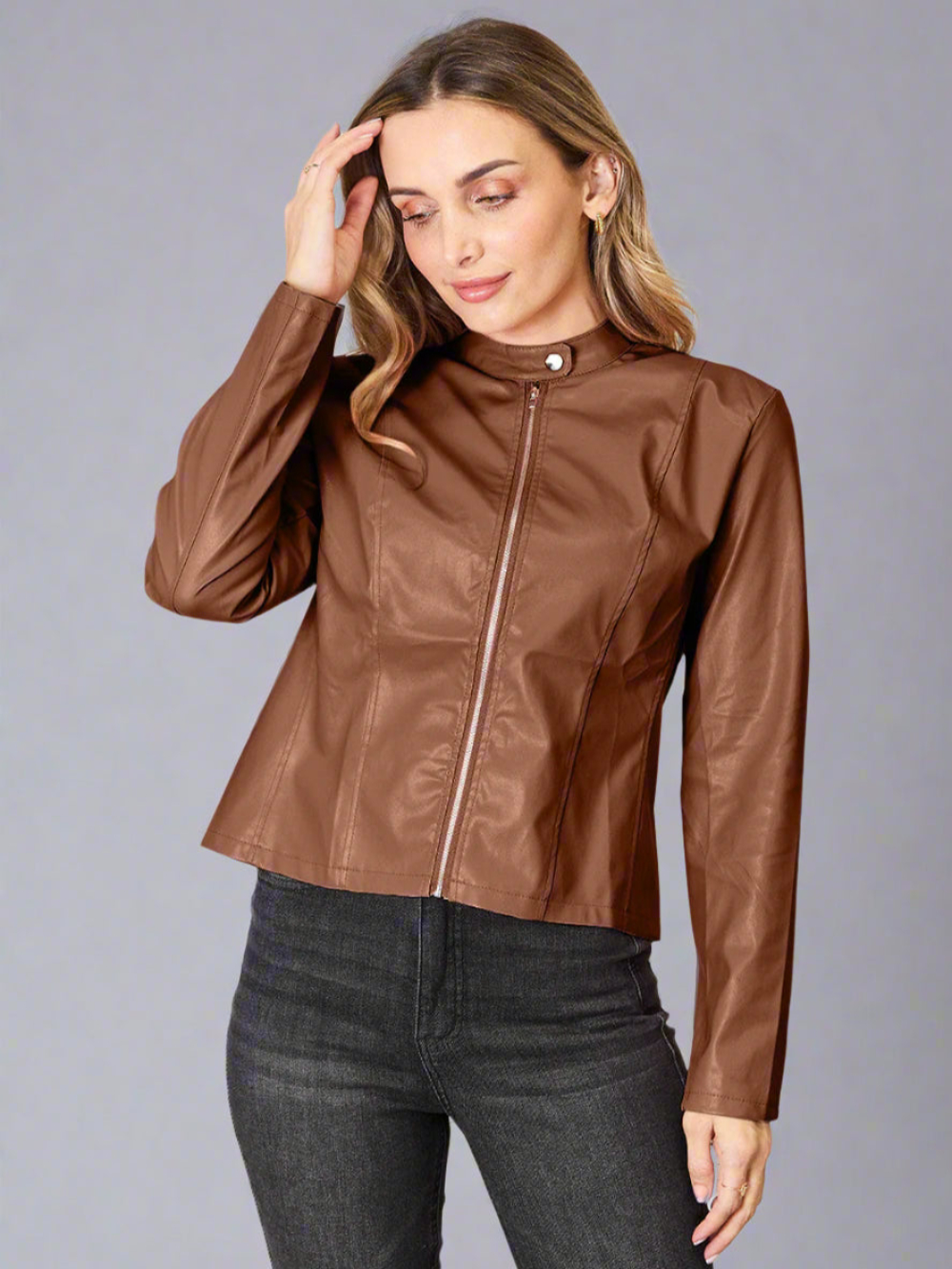 Ursula – Jacke mit Stehkragen und Reißverschluss