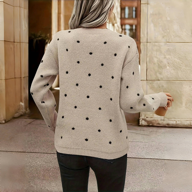 Gabriela - Gepunkteter Damen Strickpullover