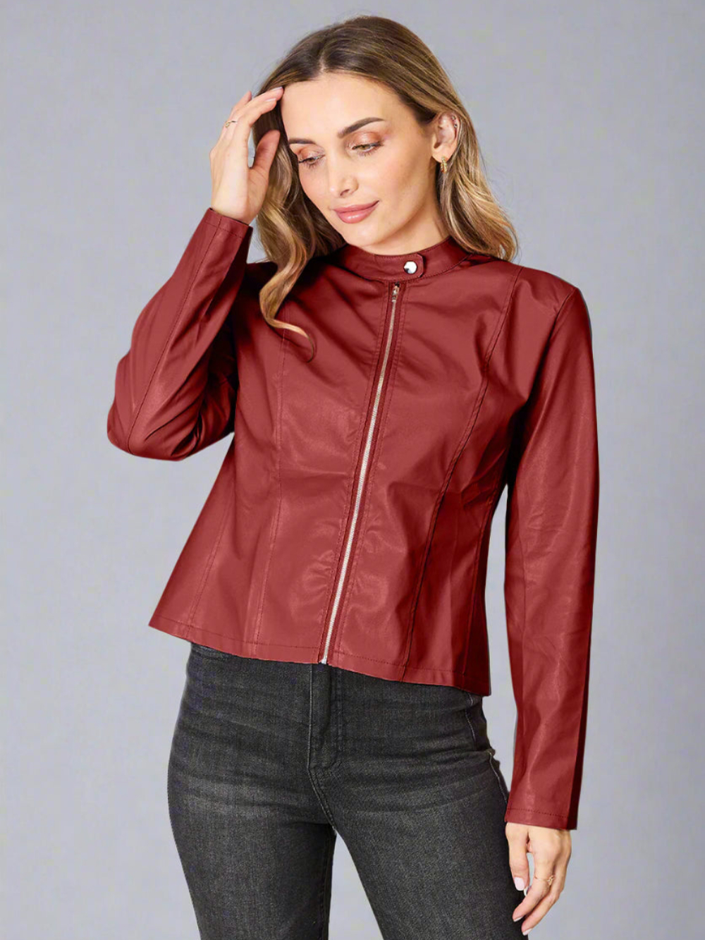 Ursula – Jacke mit Stehkragen und Reißverschluss