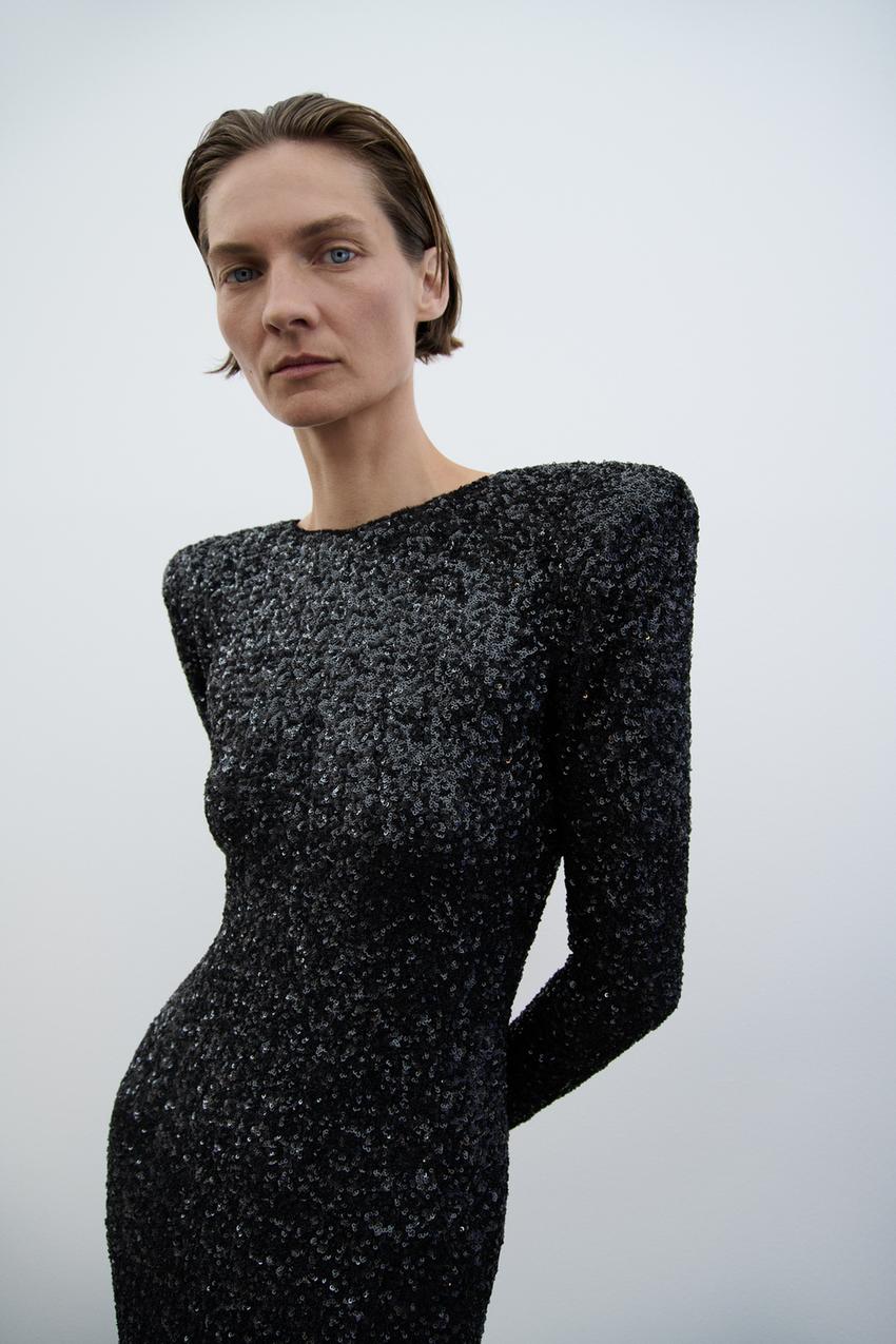Sternchen Pailletten Maxikleid