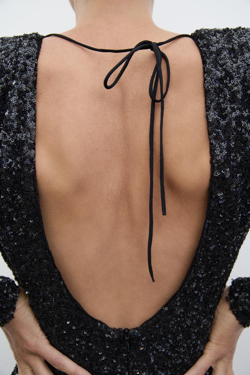 Sternchen Pailletten Maxikleid