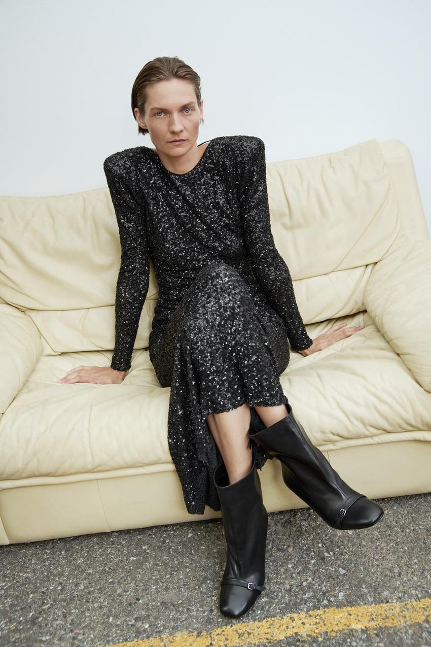Sternchen Pailletten Maxikleid