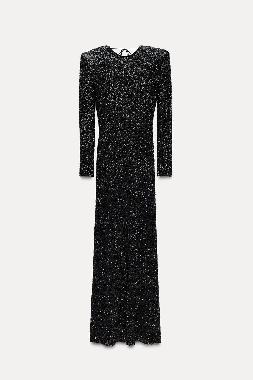 Sternchen Pailletten Maxikleid