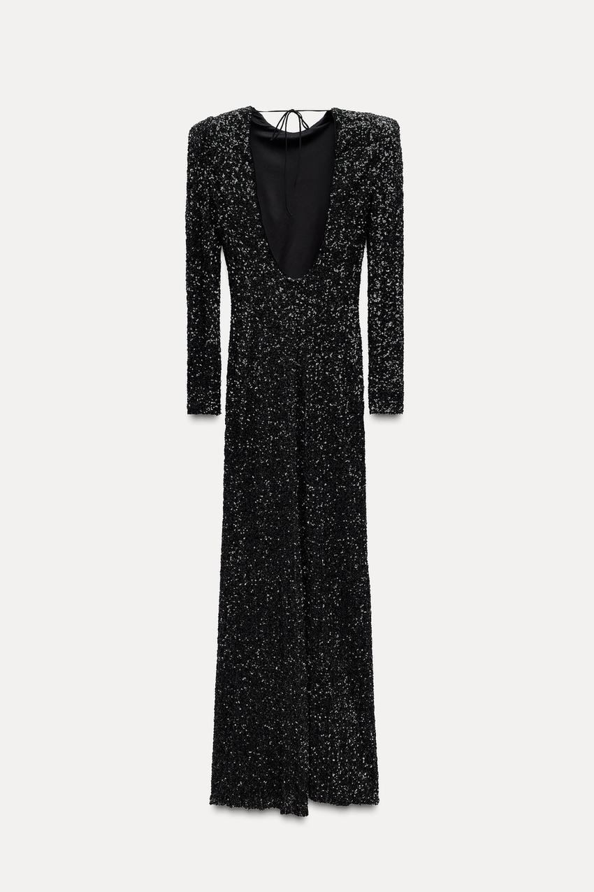 Sternchen Pailletten Maxikleid