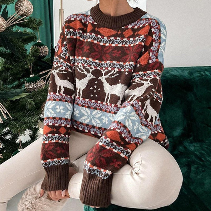 Marie – Warmer Damenpullover im Weihnachtslook