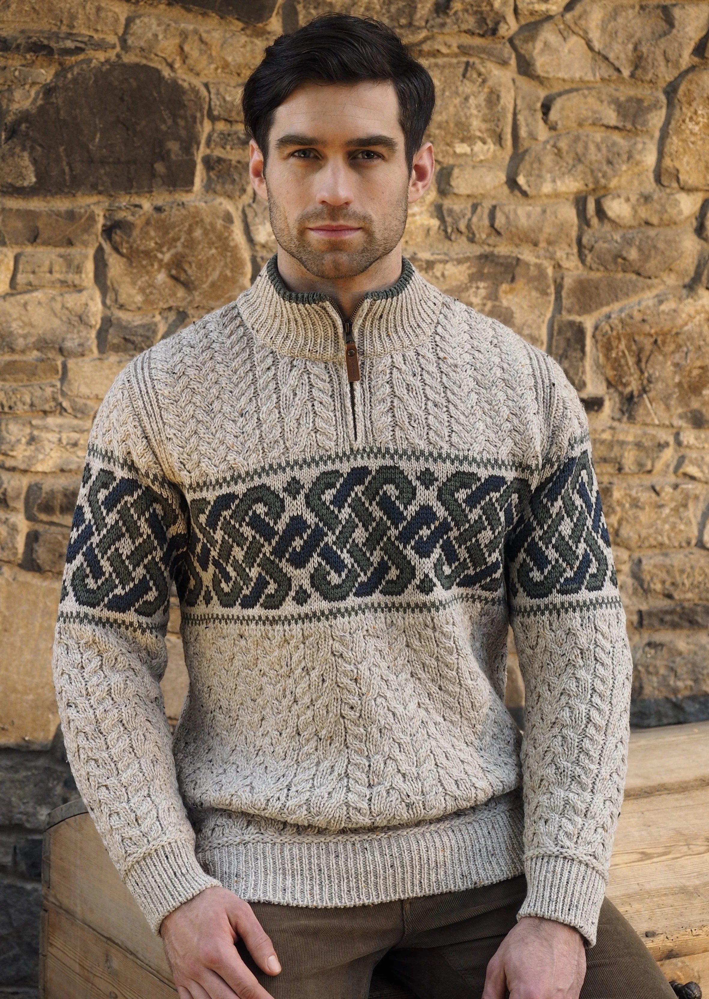 Hermann - Aran Crafts Pullover mit Jacquardmuster