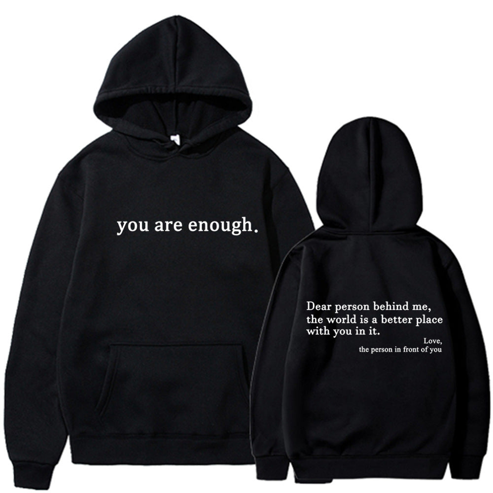 Lieber Mensch hinter mir“ Unisex-Hoodie