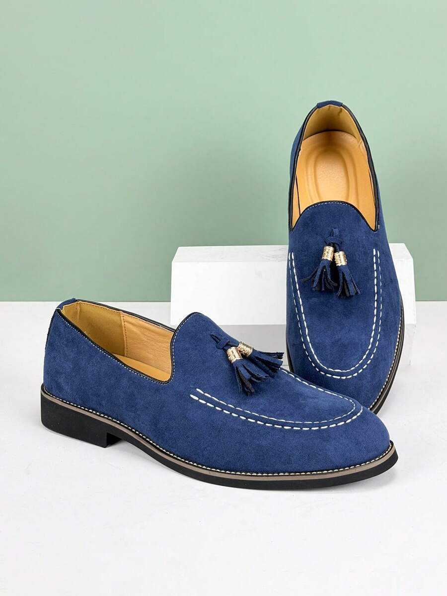 Immanuel – Quasten Loafer Herren Blau Wildleder Business