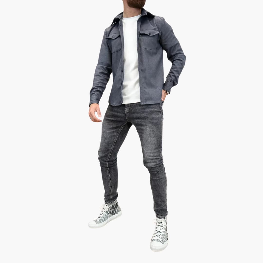 Luigi – Herren-Hemdjacke mit Knopfleiste