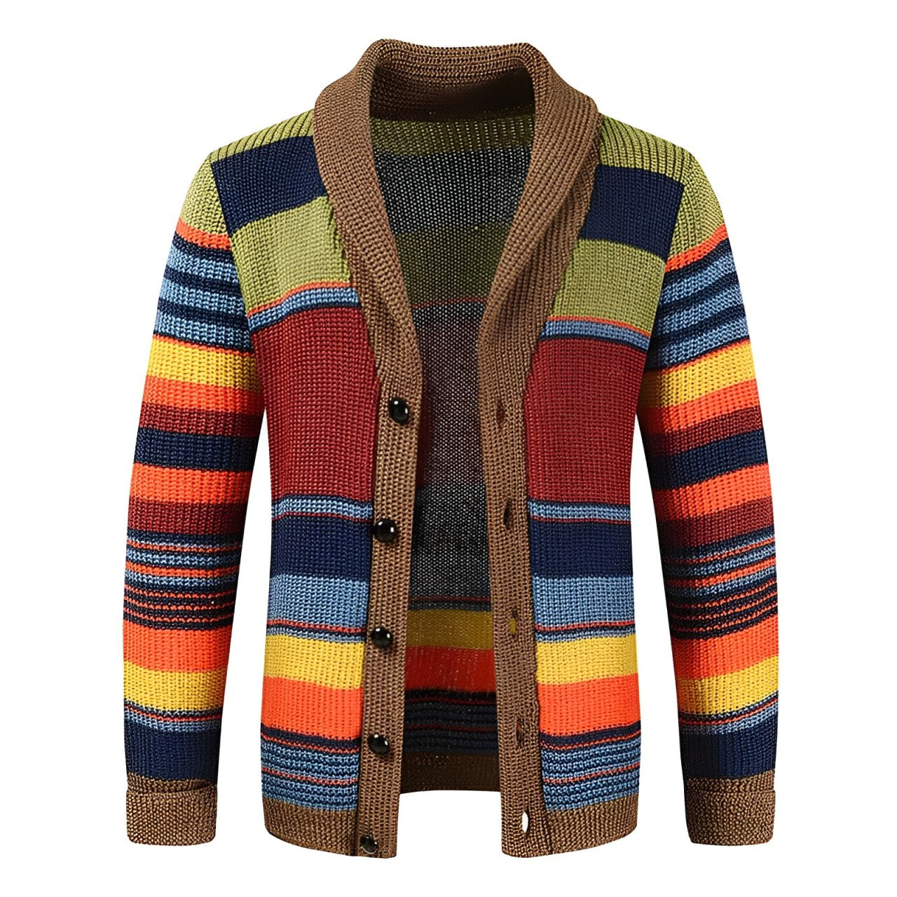 Ferdinand - Herren Retro Cardigan mit Farbblock & Knopfleiste