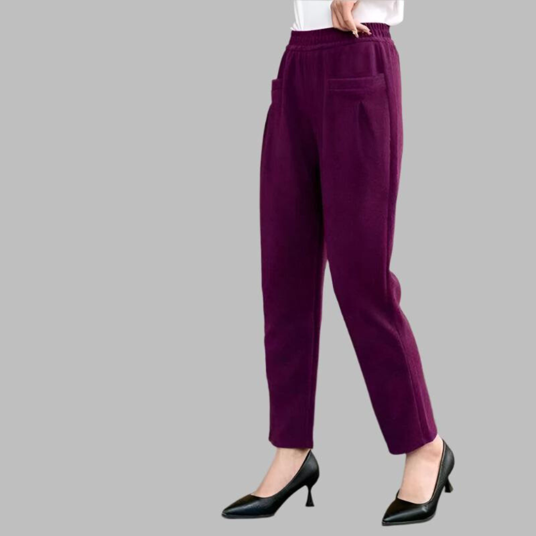 Tamara - Stylische, hochtaillierte, elastische Kordhose für Damen