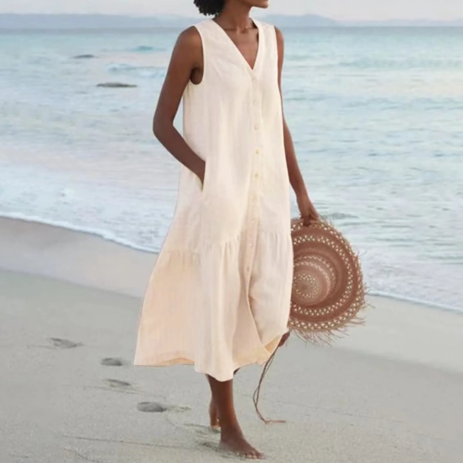Umaylah - Premium Kleid mit V Ausschnitt Eleganz trifft Komfort