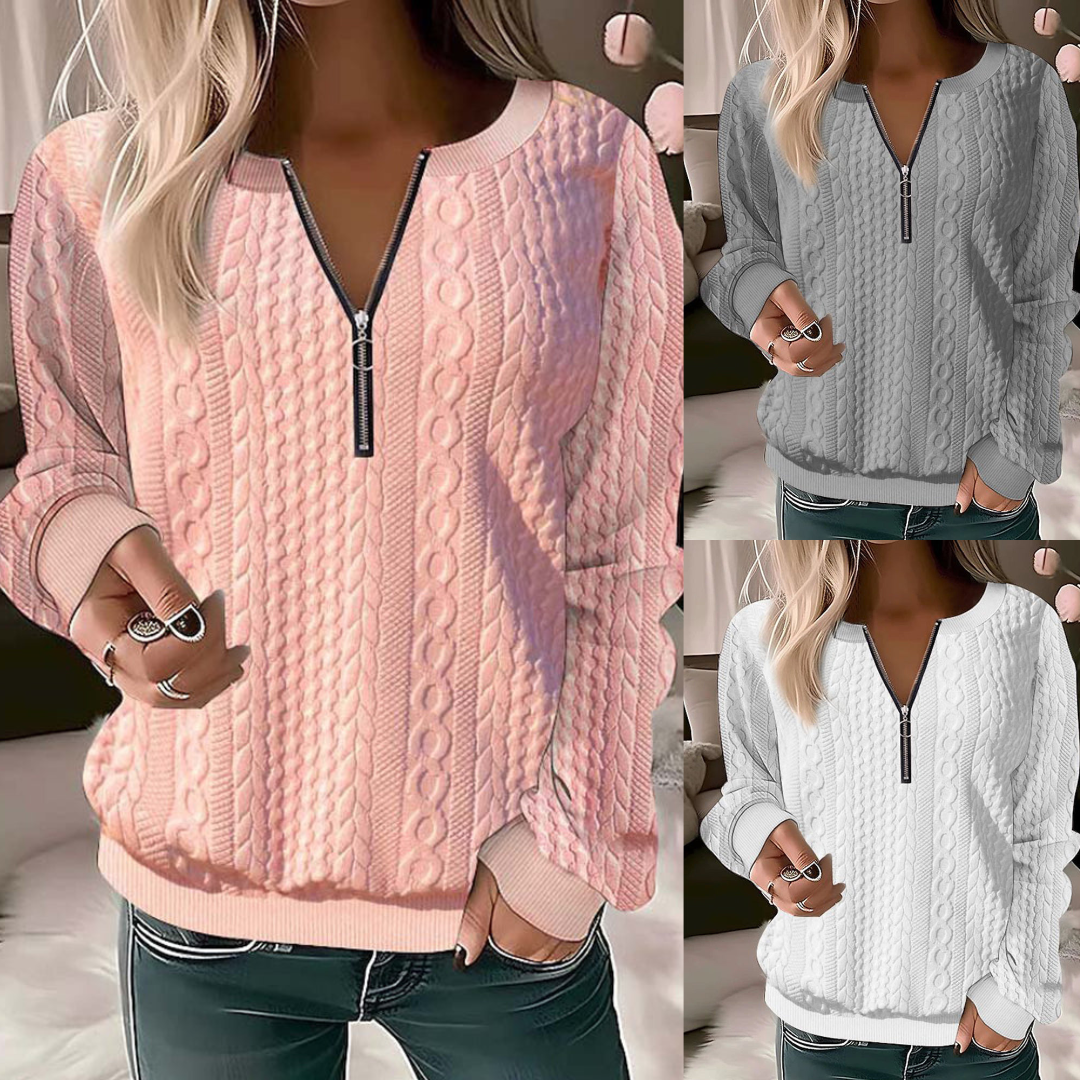 Undine - Pullover Elegant V Ausschnitt Weich Modern
