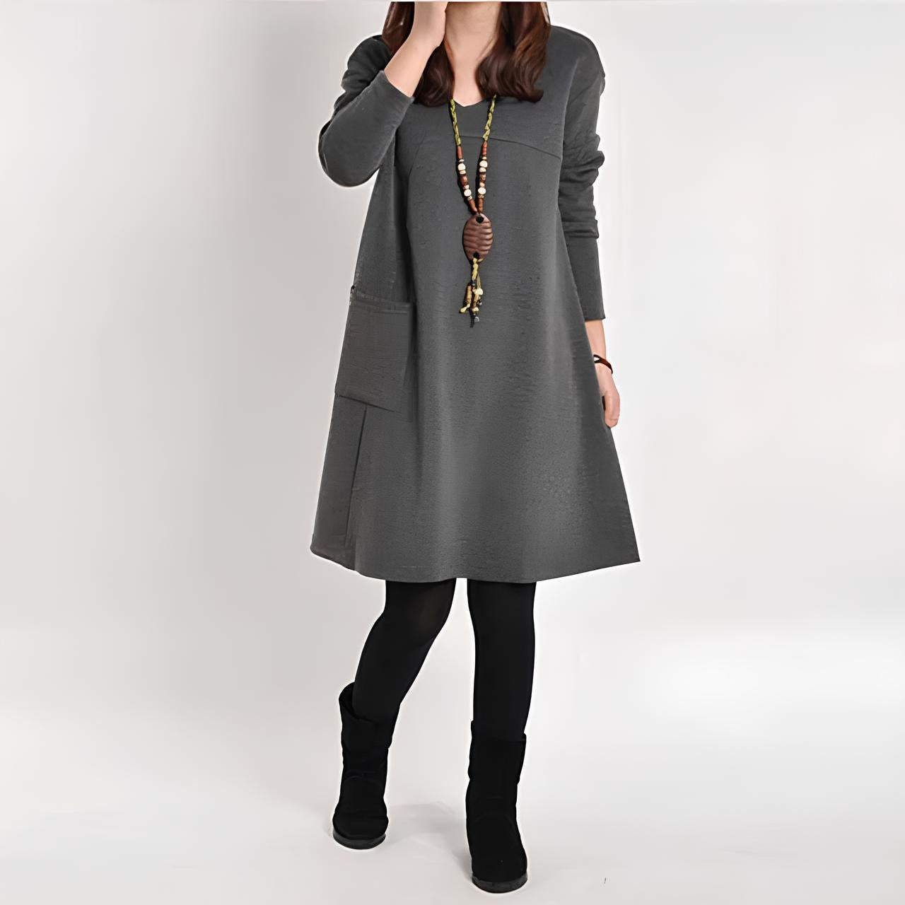 Berit – Warmer Damen Strick Pulloverkleid Premium