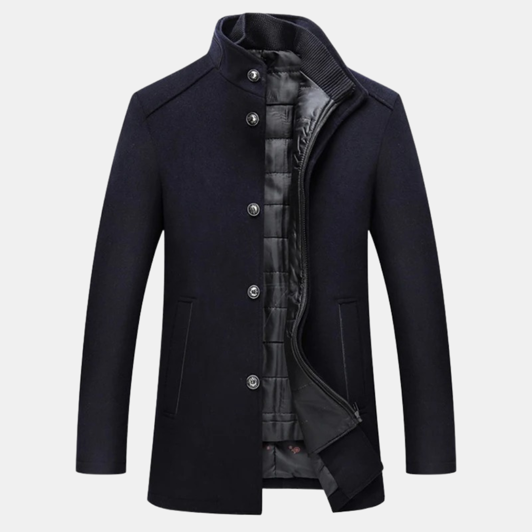 Oskar – Eleganter Mantel Mit Stehkragen Für Herren
