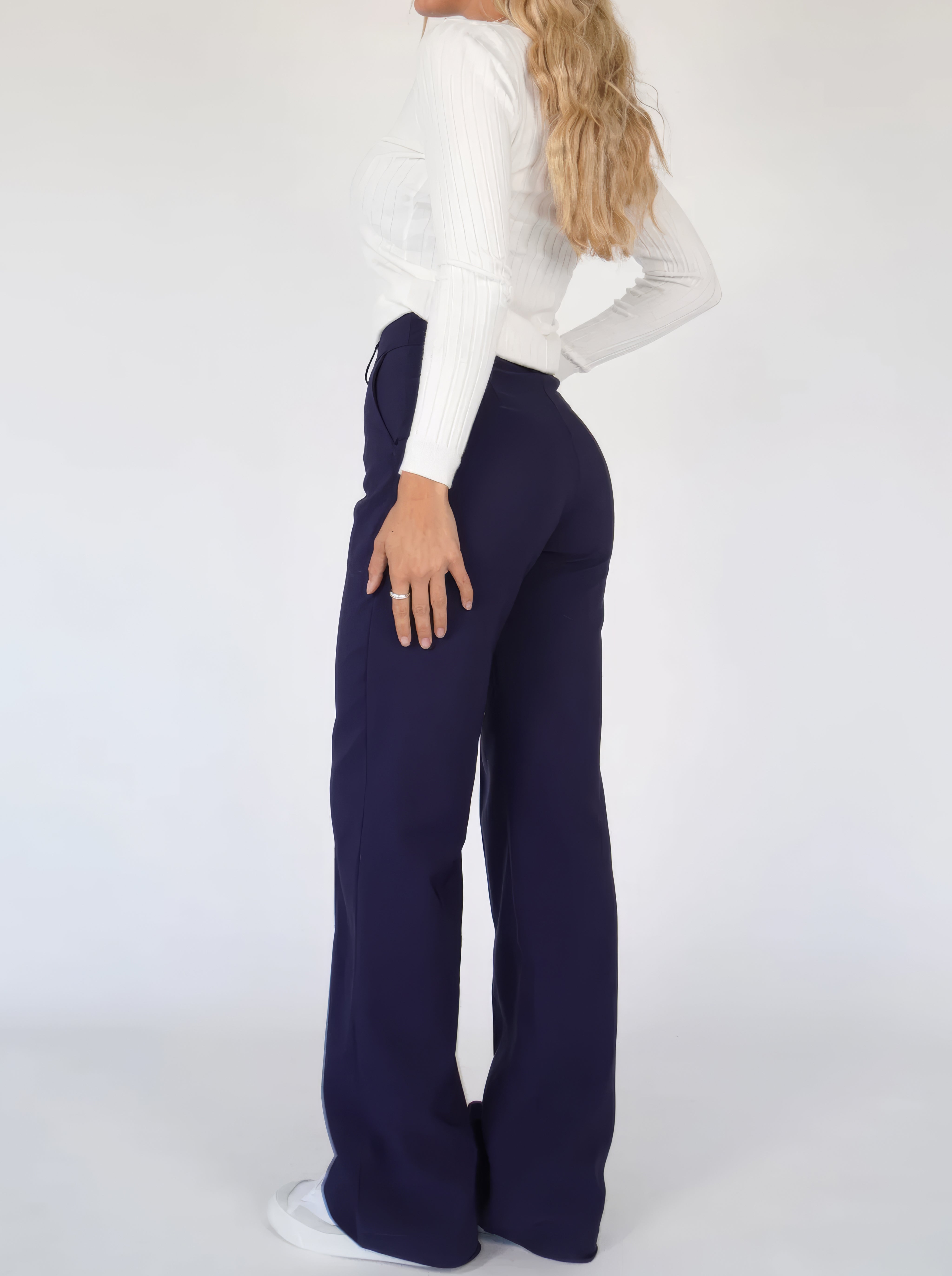 Miriam - Damen High Waist Hose Gerade Elegant Business