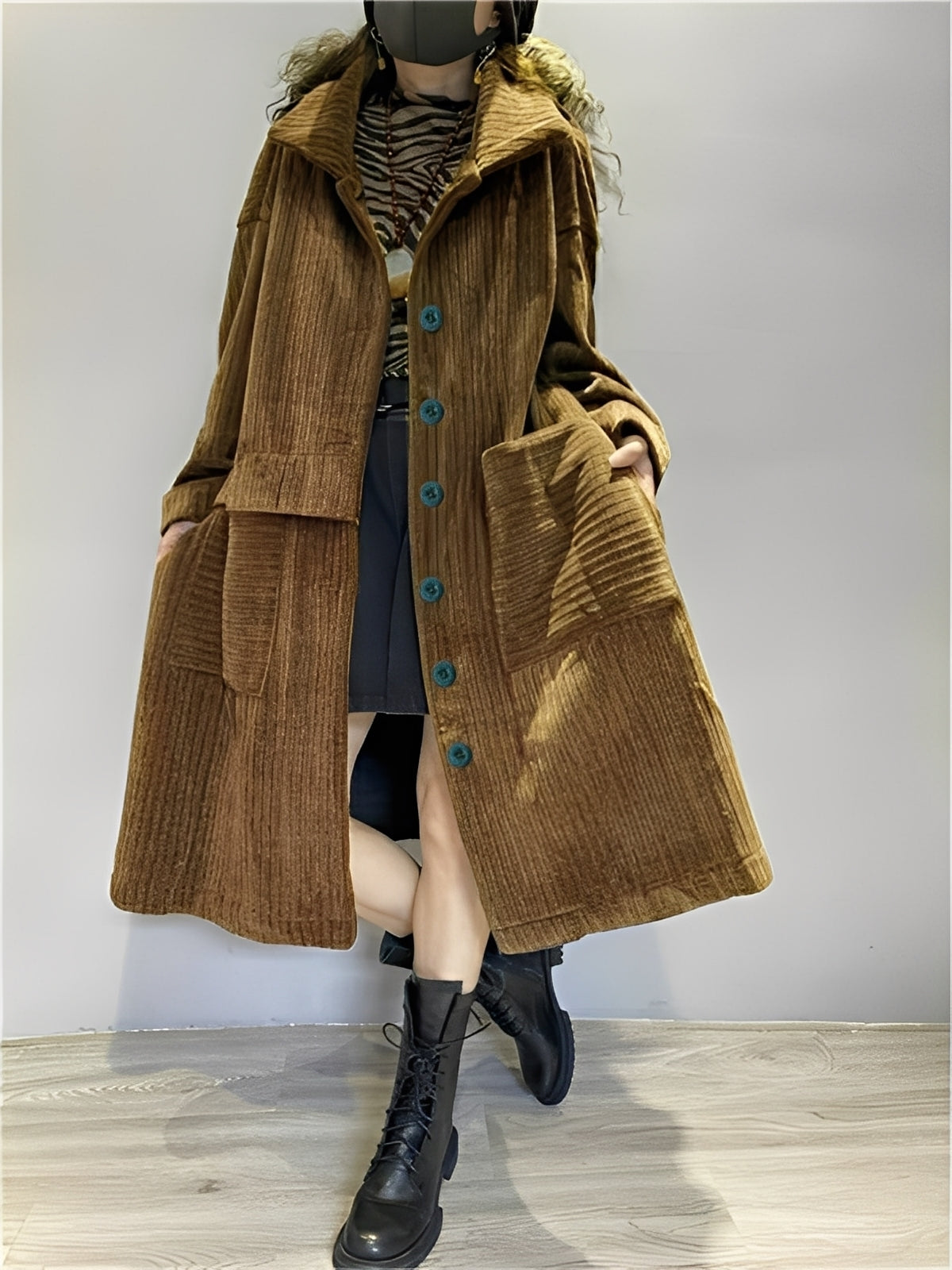 Katrin – Lässige Lange Jacke Mit Taschen