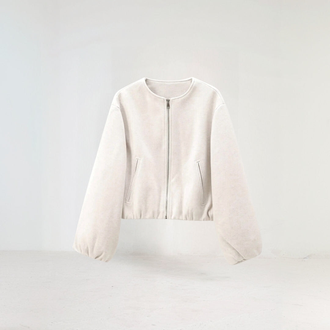 Melina - Cropped Damen Übergangsjacke Ballonärmel Modern