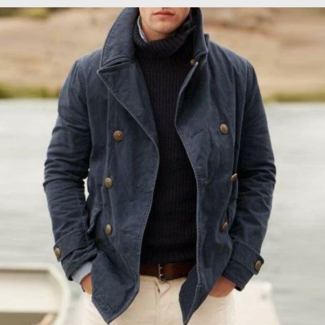 Maximilian – Klassischer Peacoat Mit Hohem Kragen