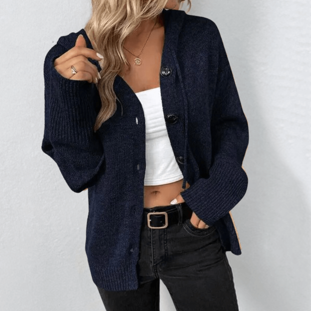 Leni – Warme Strickjacke mit Knöpfen für Damen
