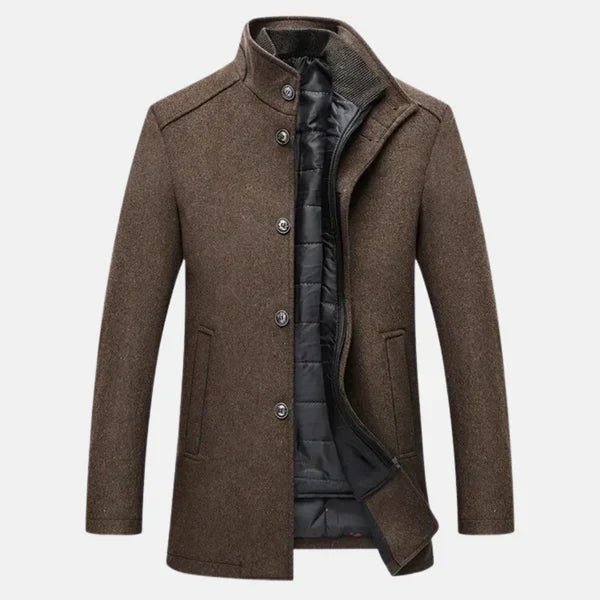 Oskar – Eleganter Mantel Mit Stehkragen Für Herren