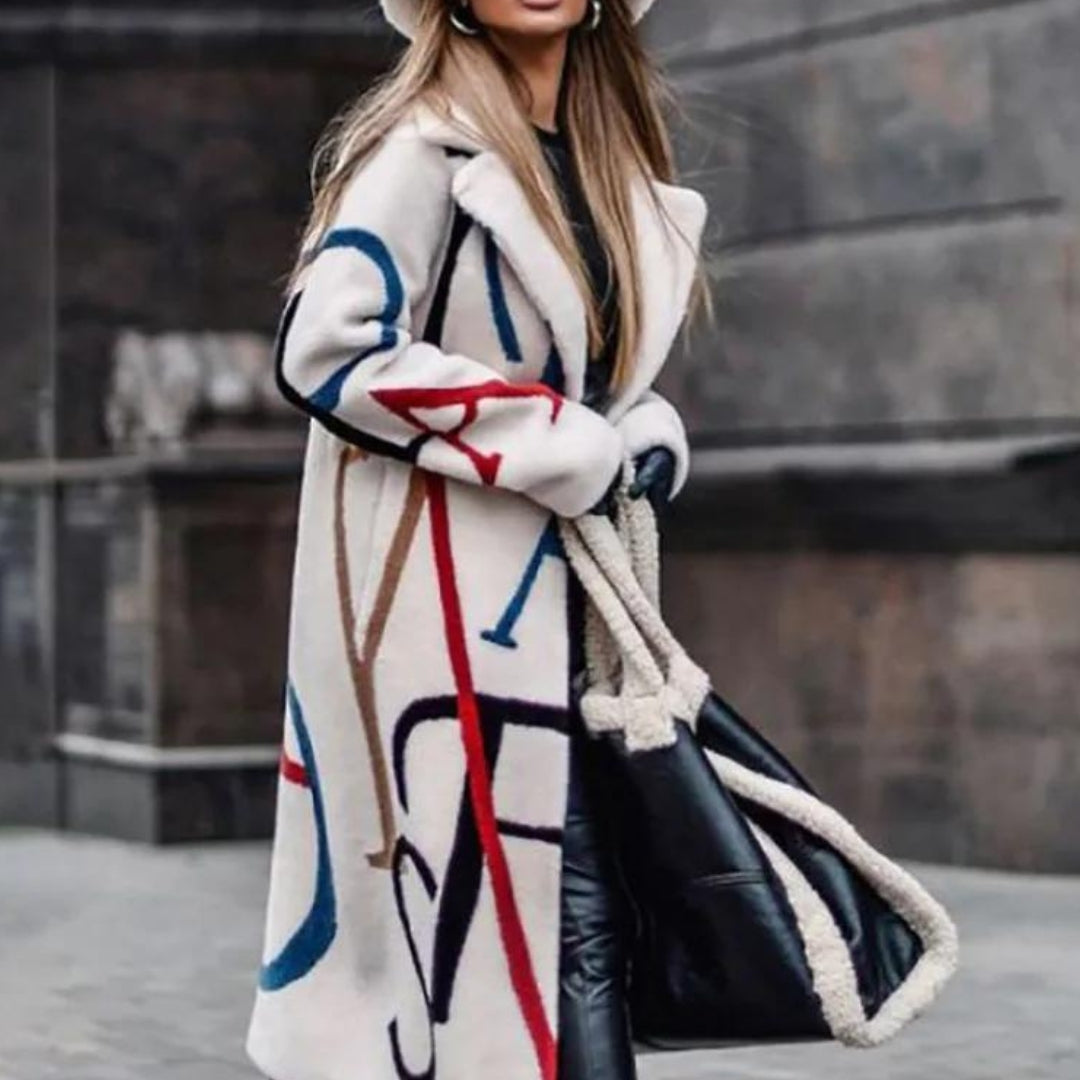 Daniela - Stylischer Damen Langmantel mit Print