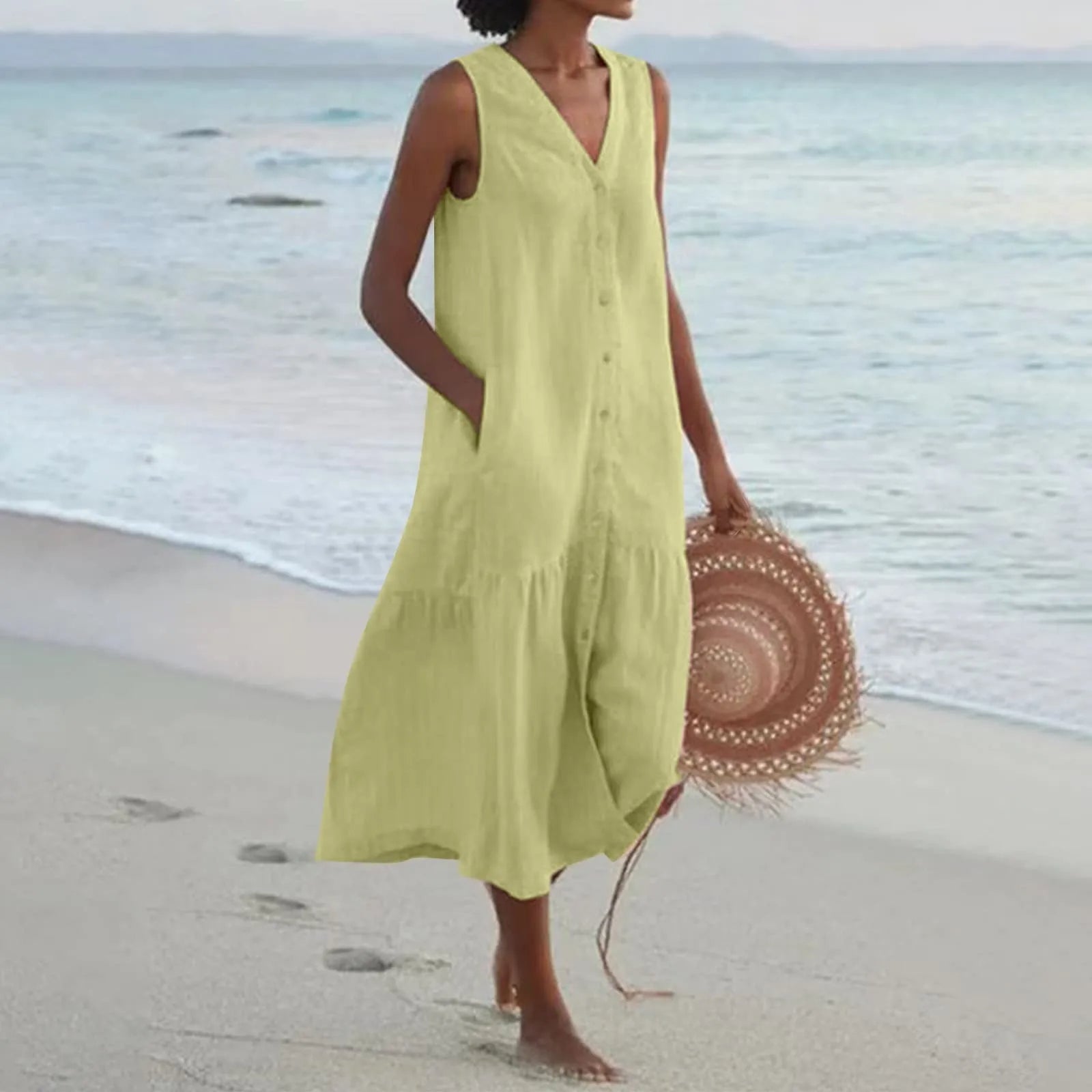 Umaylah - Premium Kleid mit V Ausschnitt Eleganz trifft Komfort