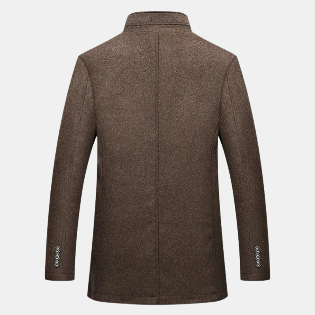 Oskar – Eleganter Mantel Mit Stehkragen Für Herren