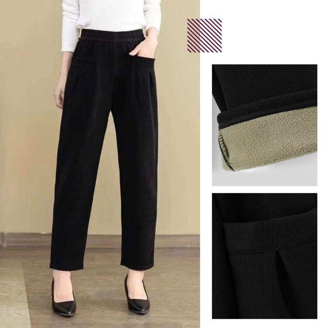 Tamara - Stylische, hochtaillierte, elastische Kordhose für Damen