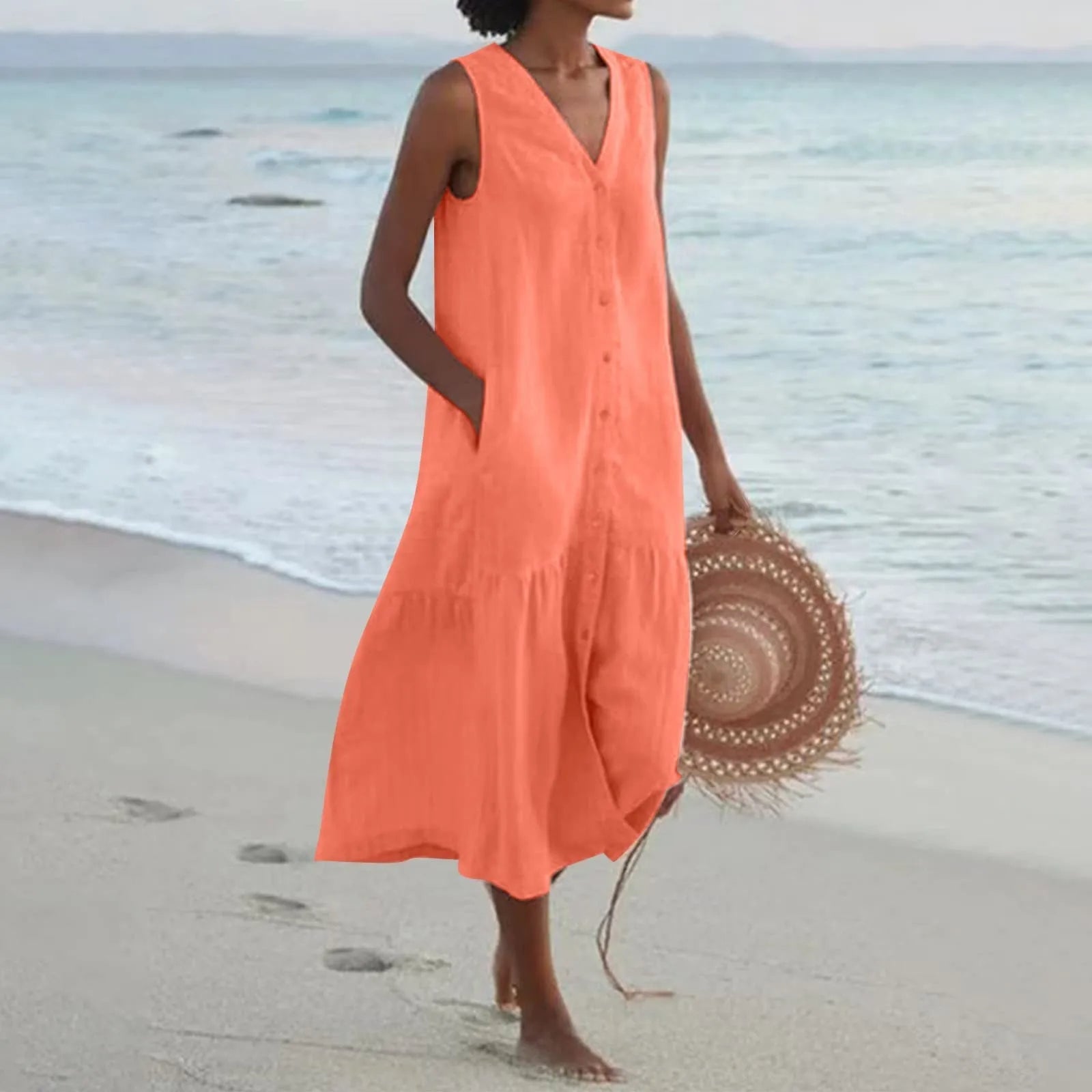 Umaylah - Premium Kleid mit V Ausschnitt Eleganz trifft Komfort