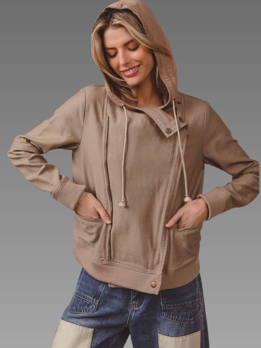 Ulrike – Modische Jacke im Biker-Stil
