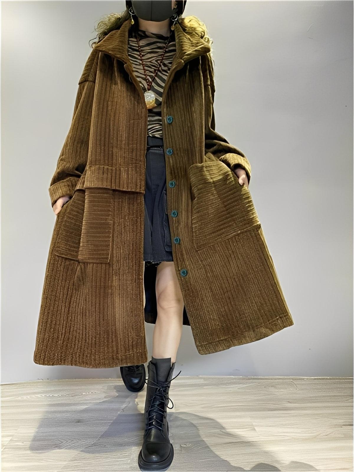 Katrin – Lässige Lange Jacke Mit Taschen