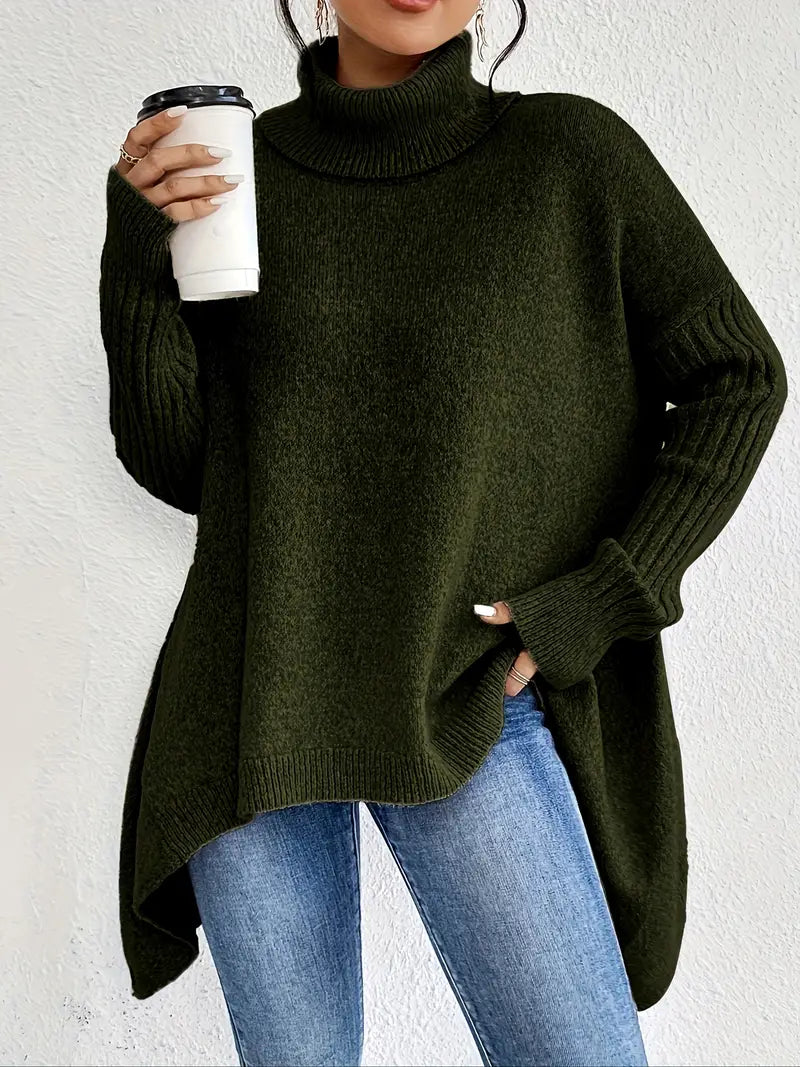 Fabia – Langer Rollkragenpullover für Damen