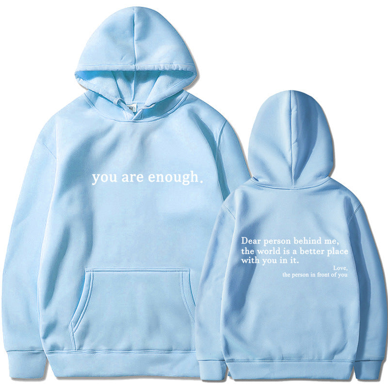Lieber Mensch hinter mir“ Unisex-Hoodie
