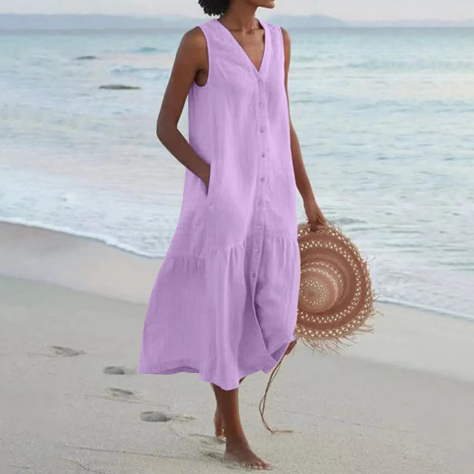 Umaylah - Premium Kleid mit V Ausschnitt Eleganz trifft Komfort