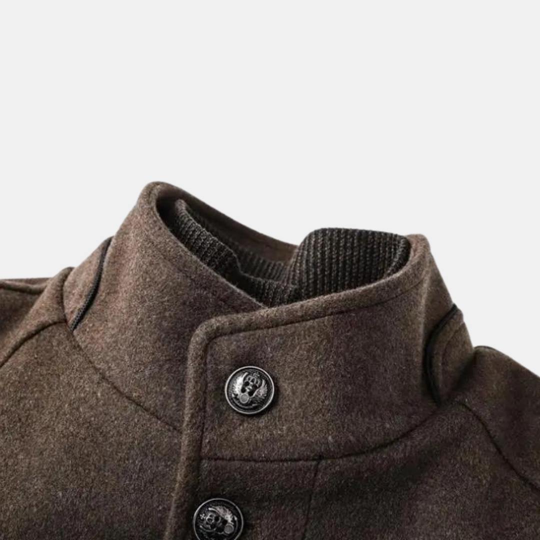 Oskar – Eleganter Mantel Mit Stehkragen Für Herren