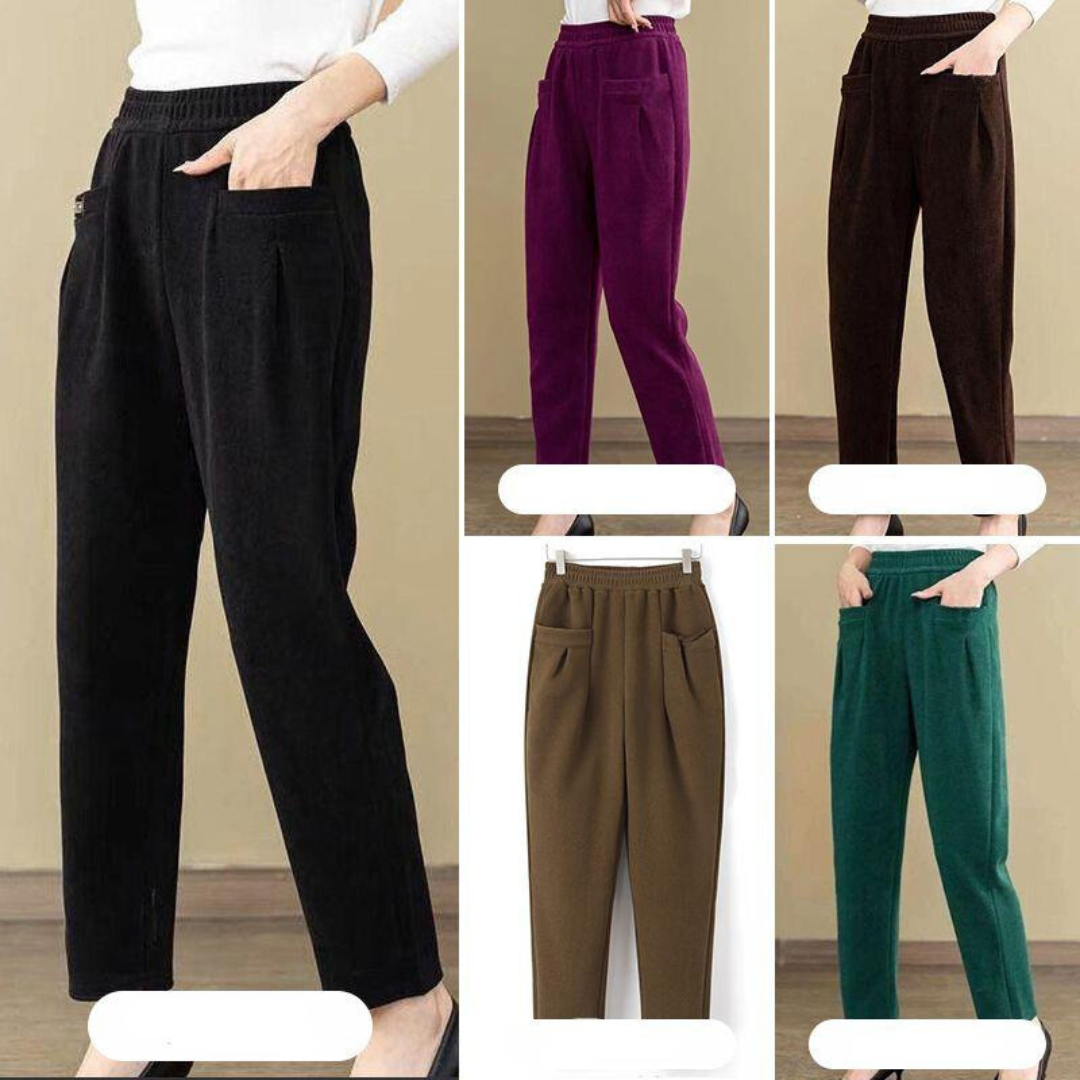 Tamara - Stylische, hochtaillierte, elastische Kordhose für Damen