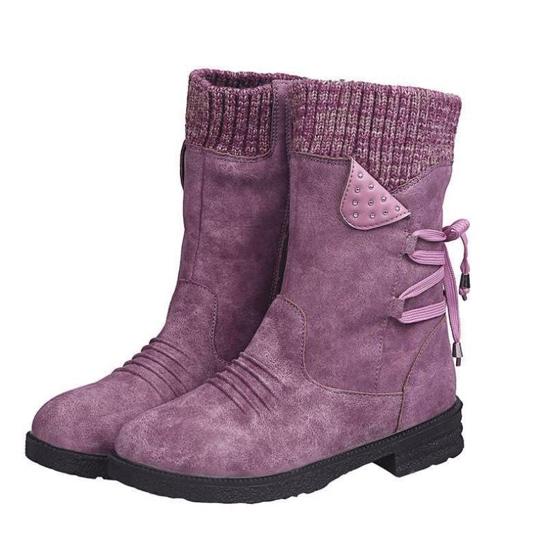 MYLA - Wasserdichte Lederstiefel mit Reißverschluss