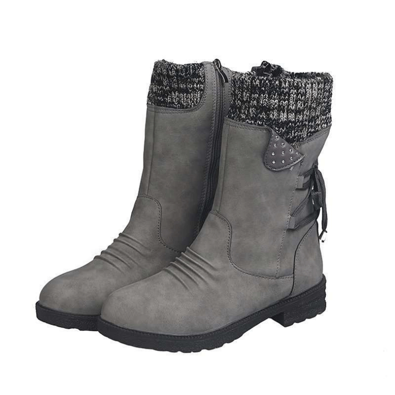 MYLA - Wasserdichte Lederstiefel mit Reißverschluss