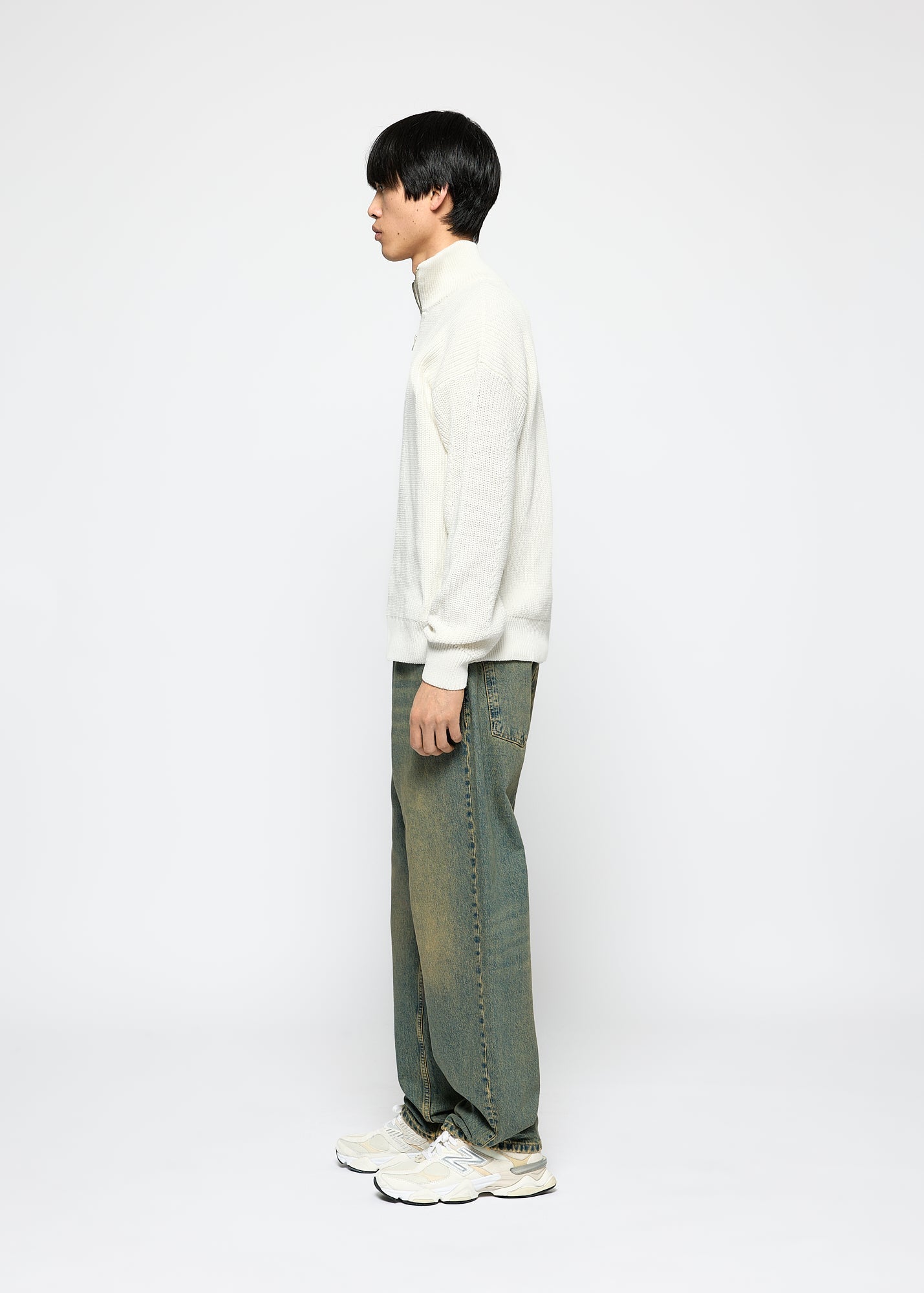 Erik - Chunky Knit Herren Pullover Mit Half-Zip Design