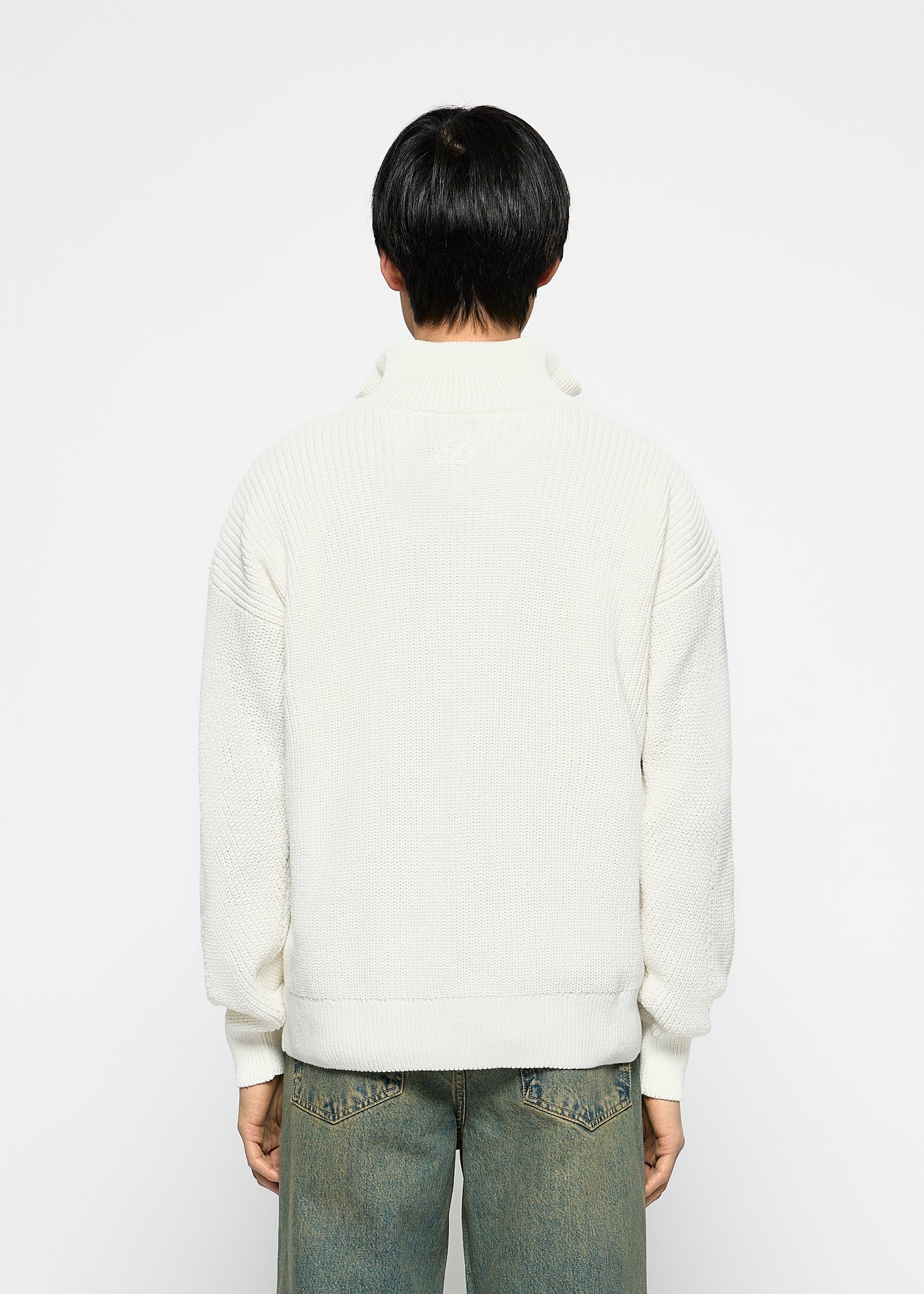 Erik - Chunky Knit Herren Pullover Mit Half-Zip Design