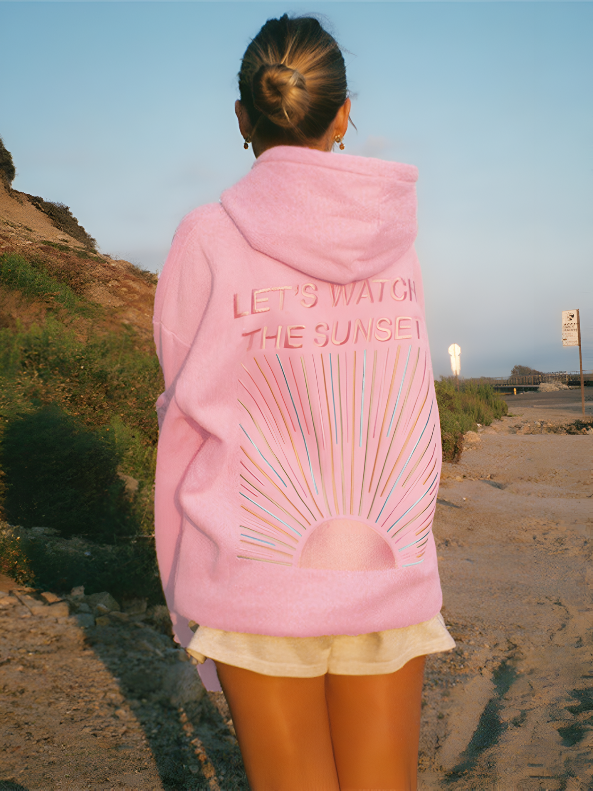 Tina - Oversize Hoodie Sunset Print Trendig Bequem