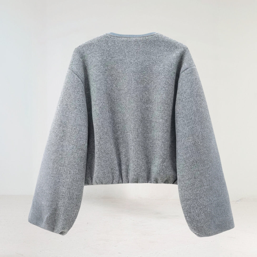 Melina - Cropped Damen Übergangsjacke Ballonärmel Modern