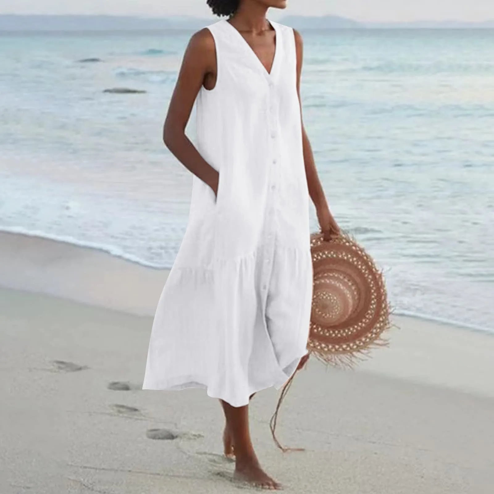 Umaylah - Premium Kleid mit V Ausschnitt Eleganz trifft Komfort