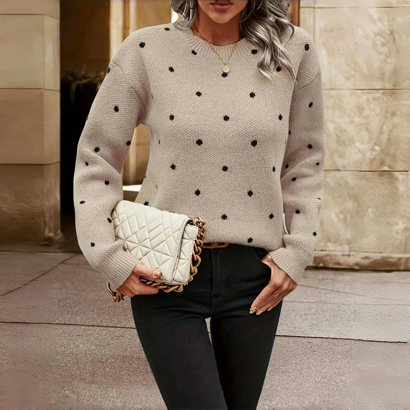 Gabriela - Gepunkteter Damen Strickpullover