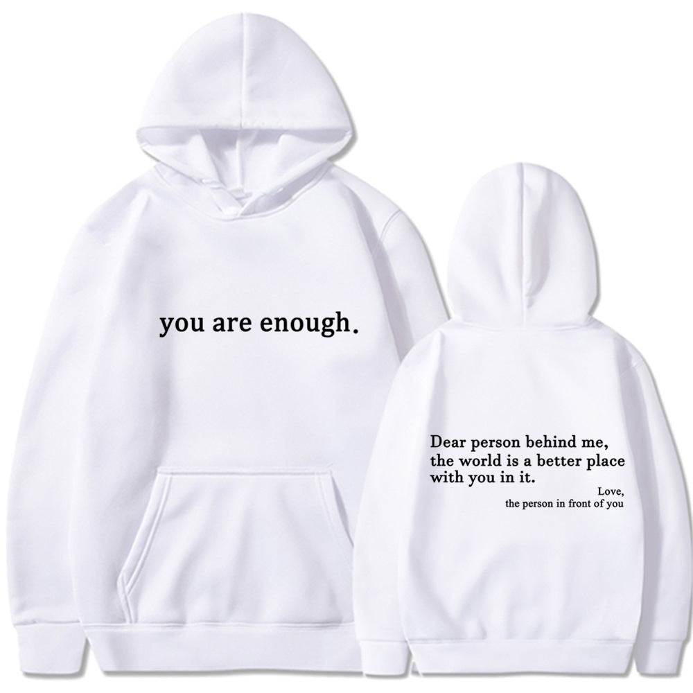 Lieber Mensch hinter mir“ Unisex-Hoodie