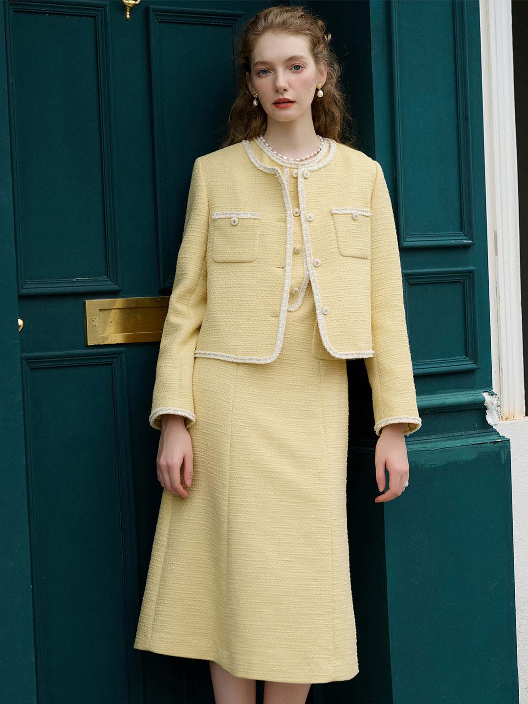 Della - Klassische Tweedjacke Damen Stilvoll & Zeitlos