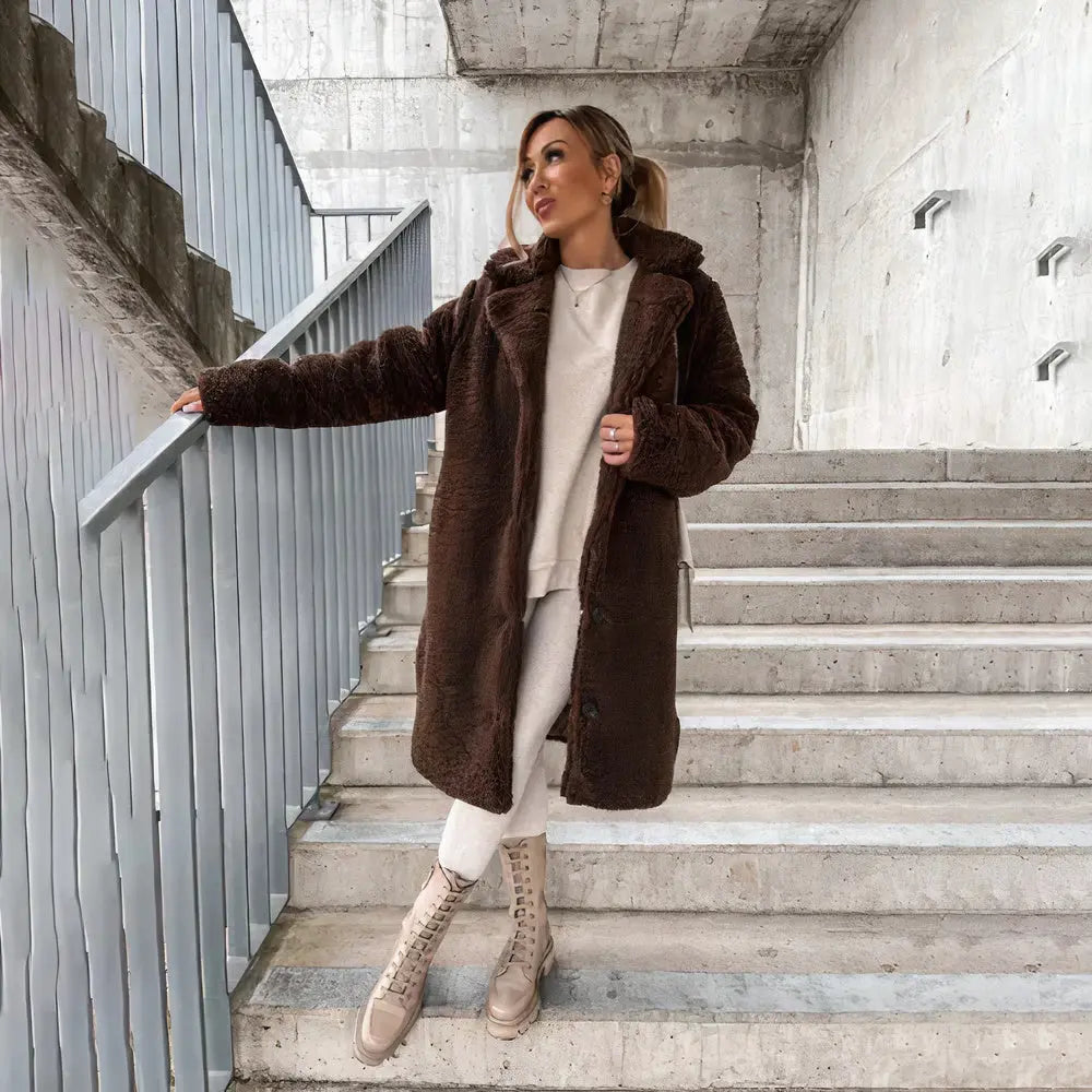 Rabia - Damen Winter Teddyfell Mantel Warm