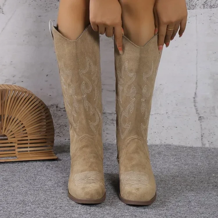 Cooper Klassische Wildleder-Cowboy-Stiefel für Damen