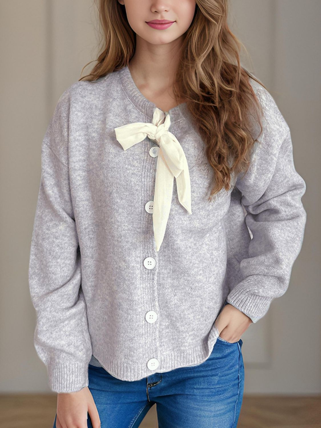Valentina – Strick-Bluse mit passender Strickjacke